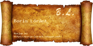 Boris Lóránt névjegykártya